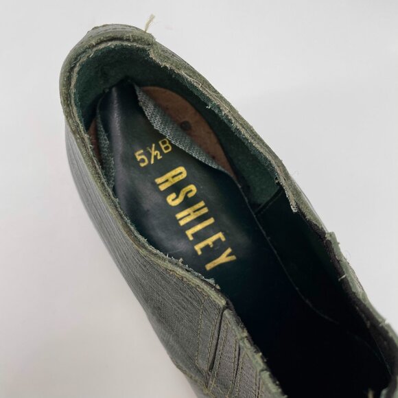 Vintage Western Green Leather Pointed Ankle Booties Ankle Boots Ashley | 5/5.5 - Picture 9 of 15